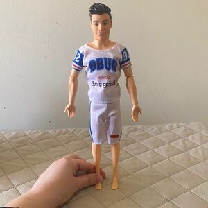 12” Ken Fashion Doll – White “DBUG” Sporty Jersey & Shorts Set
